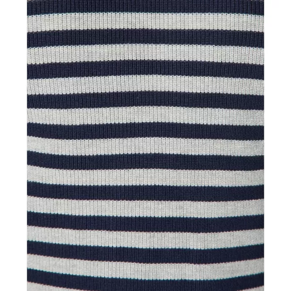 Nautica Mens Stripe Knit SweaterGrey Heather