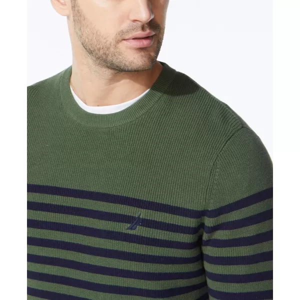 Nautica Mens Stripe Knit SweaterPine Forest