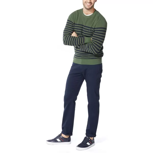 Nautica Mens Stripe Knit SweaterPine Forest