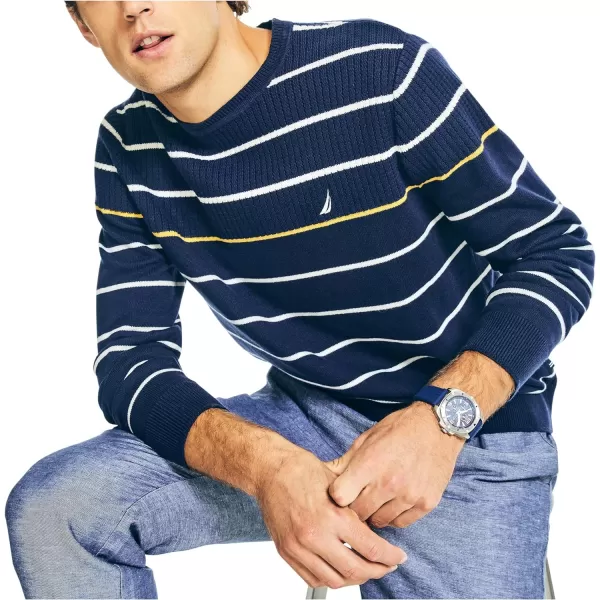 Nautica Mens Striped Crewneck SweaterNavy Seas