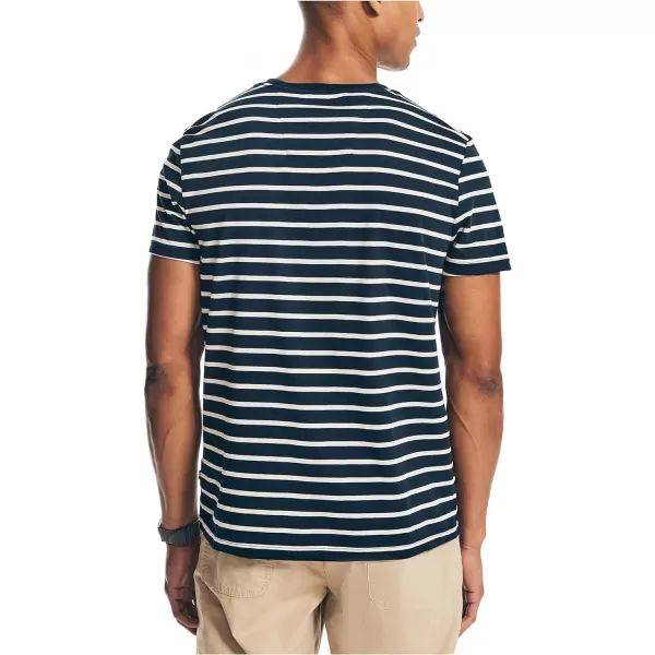 Nautica Mens Striped Crewneck TShirtNavy