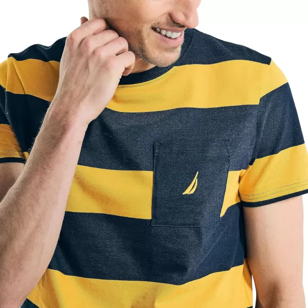 Nautica Mens Striped Crewneck TShirtNavy Seas