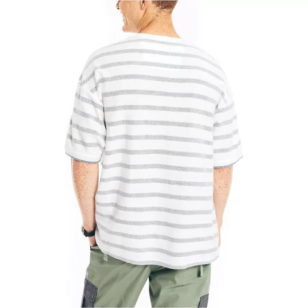 Nautica Mens Striped Pocket TShirtSail White