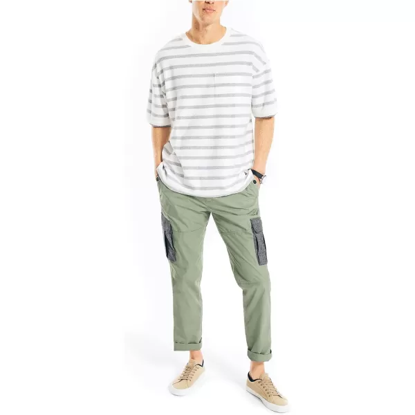 Nautica Mens Striped Pocket TShirtSail White