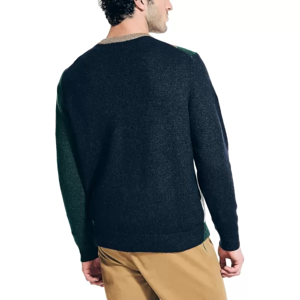 Nautica Mens Sustainably Crafted Argyle Crewneck SweaterNavy Seas