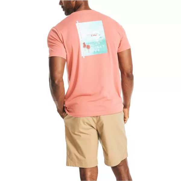 Nautica Mens Sustainably Crafted Beach Life Graphic TShirtDreamy Coral