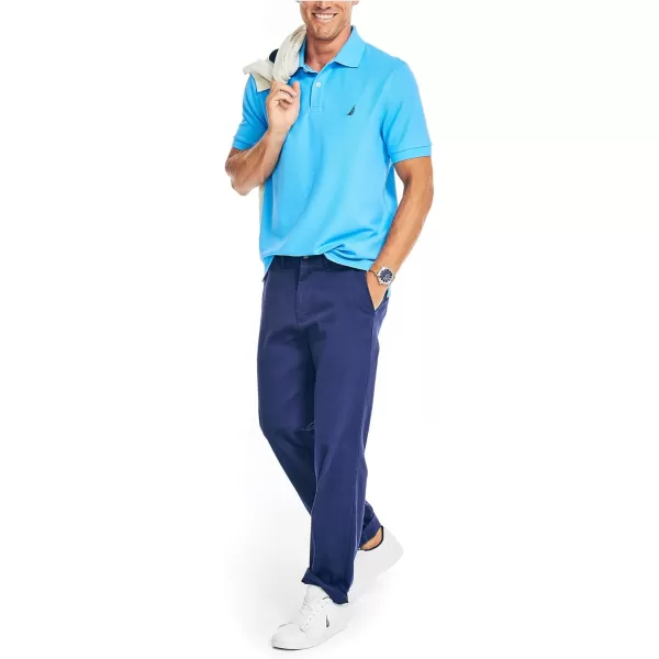 Nautica Mens Sustainably Crafted Classic Fit Deck PoloAzure Blue