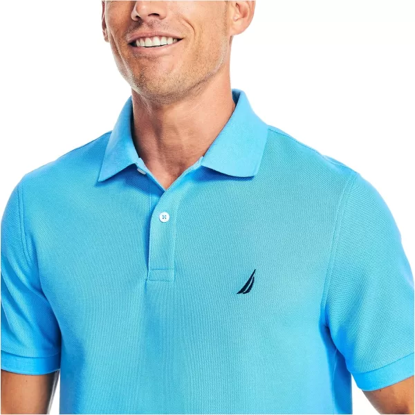 Nautica Mens Sustainably Crafted Classic Fit Deck PoloAzure Blue