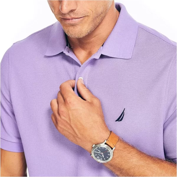 Nautica Mens Sustainably Crafted Classic Fit Deck PoloChalk Violet