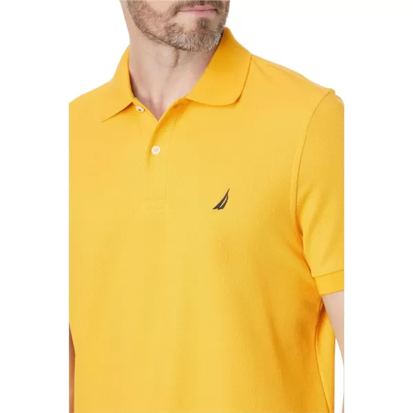 Nautica Mens Sustainably Crafted Classic Fit Deck PoloLightning Gold