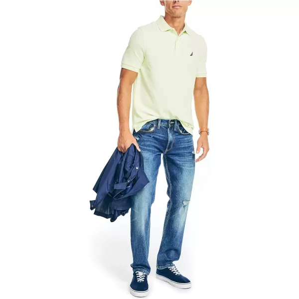 Nautica Mens Sustainably Crafted Classic Fit Deck PoloLime Ice