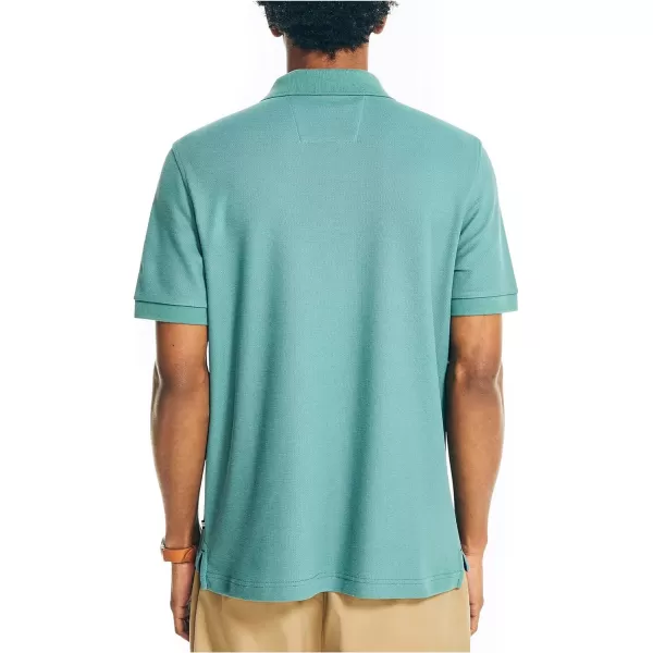Nautica Mens Sustainably Crafted Classic Fit Deck PoloSilver Pine