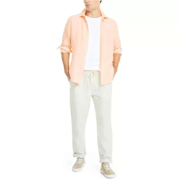 Nautica Mens Sustainably Crafted Classic Fit Linen ShirtCoral Reef