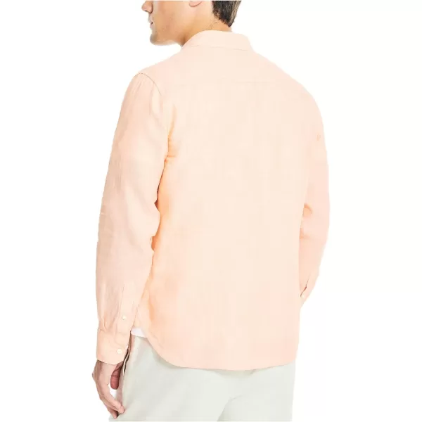 Nautica Mens Sustainably Crafted Classic Fit Linen ShirtCoral Reef