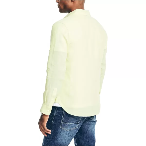 Nautica Mens Sustainably Crafted Classic Fit Linen ShirtDaiquiri Green
