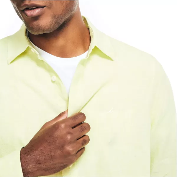 Nautica Mens Sustainably Crafted Classic Fit Linen ShirtDaiquiri Green