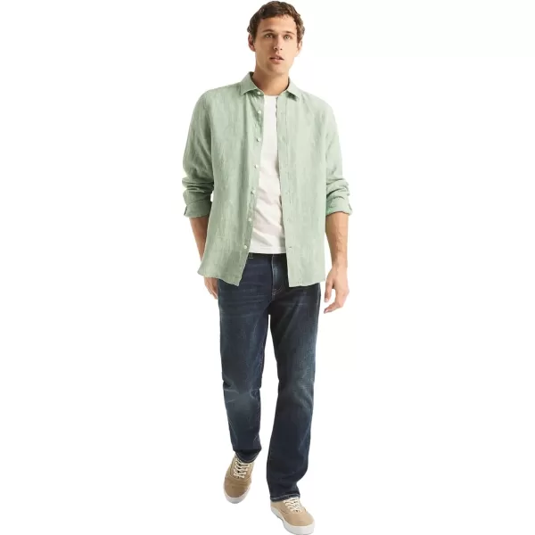 Nautica Mens Sustainably Crafted Classic Fit Linen ShirtFrosty Spruce