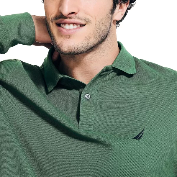 Nautica Mens Sustainably Crafted Classic Fit LongSleeve Deck PoloCoastal Pine