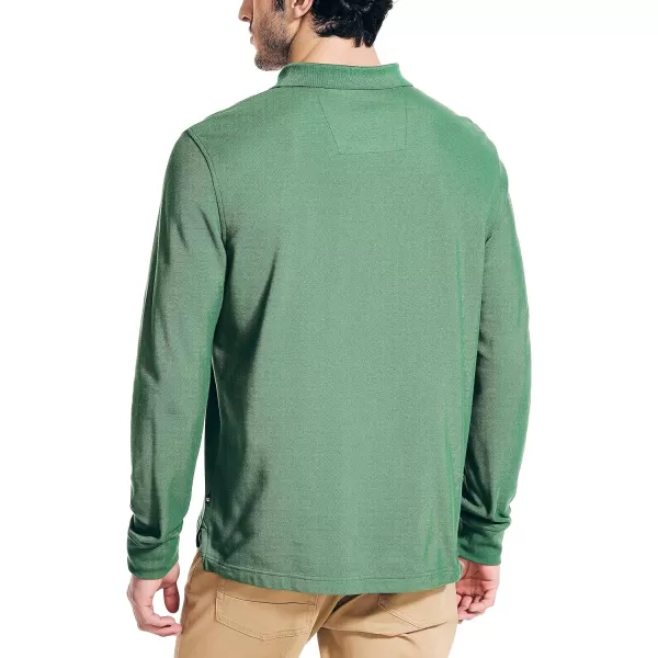 Nautica Mens Sustainably Crafted Classic Fit LongSleeve Deck PoloCoastal Pine