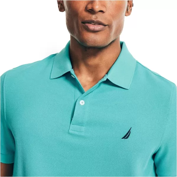 Nautica Mens Sustainably Crafted Classic Fit Performance Deck PoloAqua Lagoon