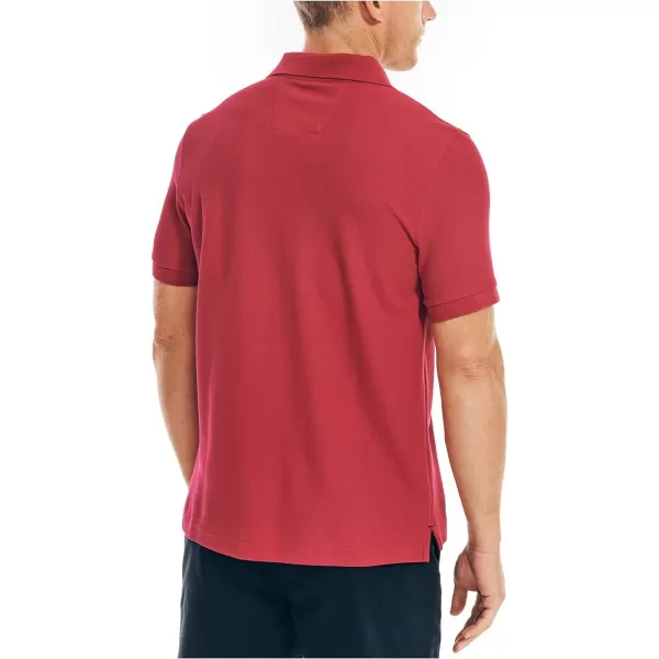 Nautica Mens Sustainably Crafted Classic Fit Performance Deck PoloCerise