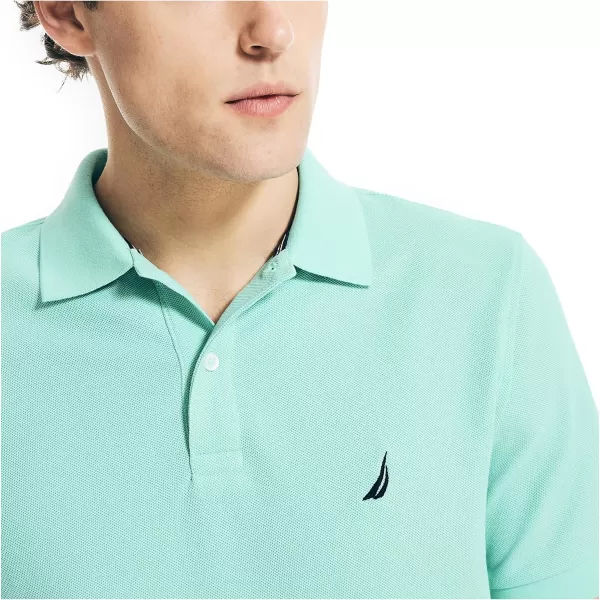 Nautica Mens Sustainably Crafted Classic Fit Performance Deck PoloPoolside Aqua