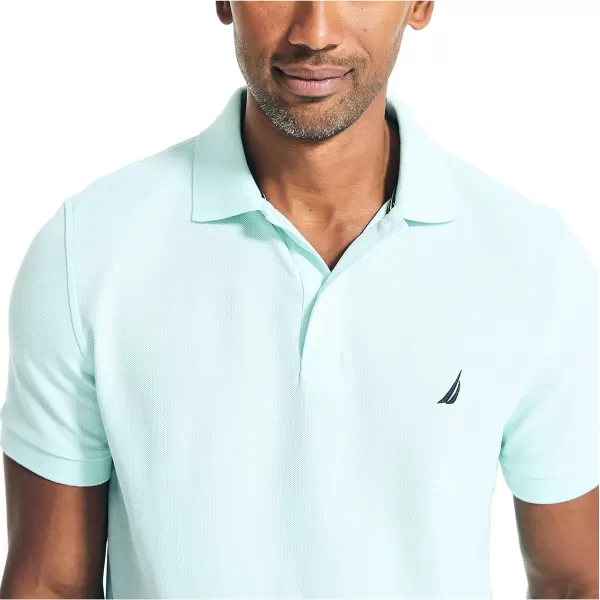 Nautica Mens Sustainably Crafted Classic Fit Performance Deck PoloReel Aqua