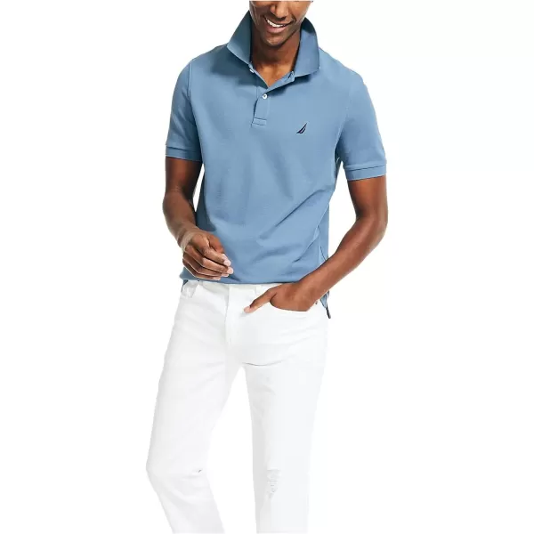 Nautica Mens Sustainably Crafted Classic Fit Performance Deck PoloSummit Blue