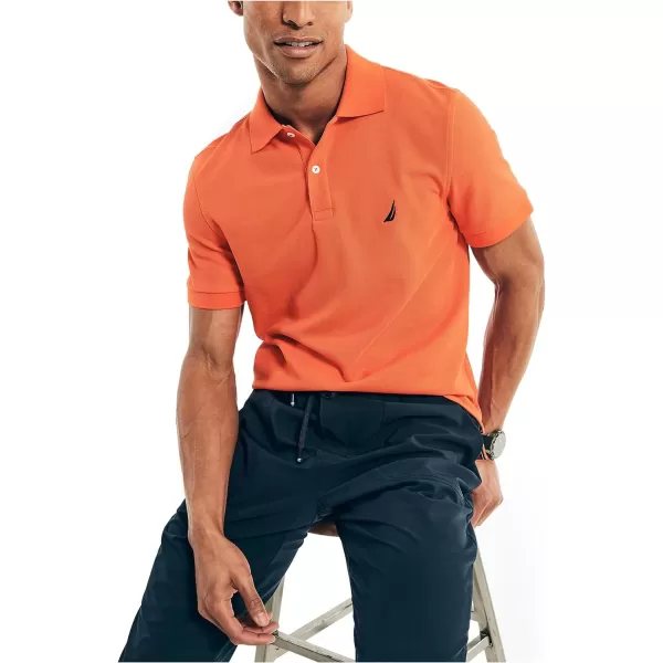 Nautica Mens Sustainably Crafted Classic Fit Performance Deck PoloTropic Orange