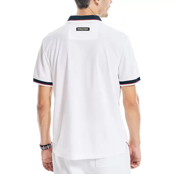 Nautica Mens Sustainably Crafted Classic Fit PoloBright White