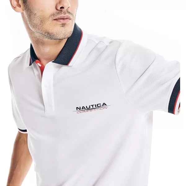 Nautica Mens Sustainably Crafted Classic Fit PoloBright White