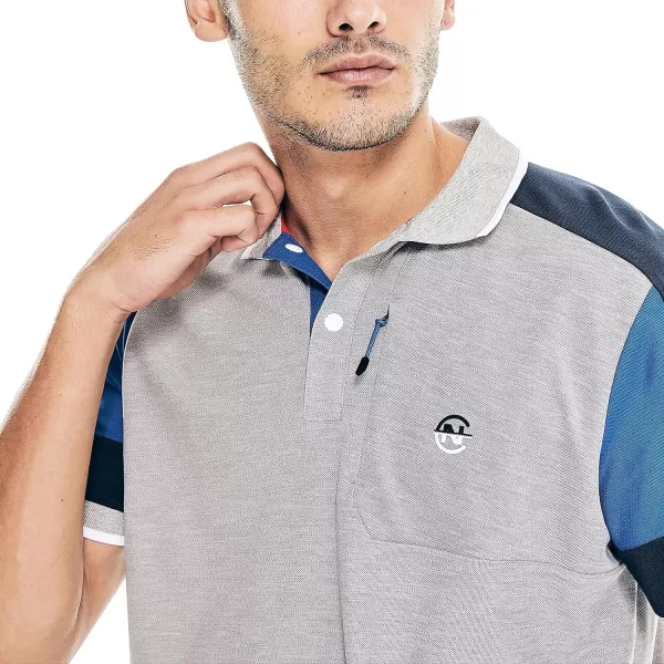 Nautica Mens Sustainably Crafted Classic Fit PoloGrey Heather