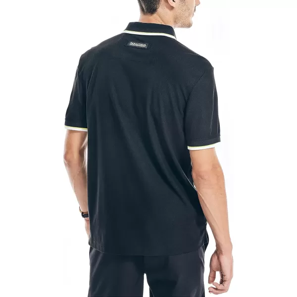 Nautica Mens Sustainably Crafted Classic Fit PoloTrue Black