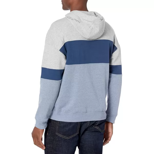 Nautica Mens Sustainably Crafted Colorblock HoodieGrey Heather