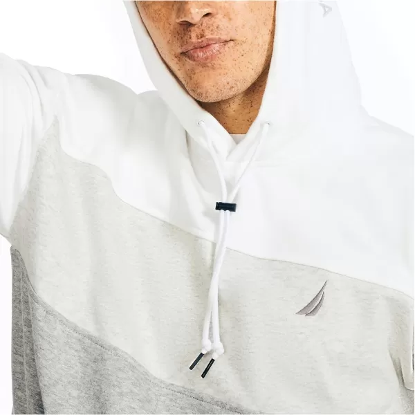 Nautica Mens Sustainably Crafted Colorblock HoodieSail White