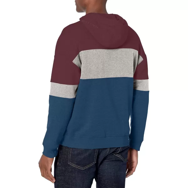 Nautica Mens Sustainably Crafted Colorblock HoodieShipwreck Burgundy