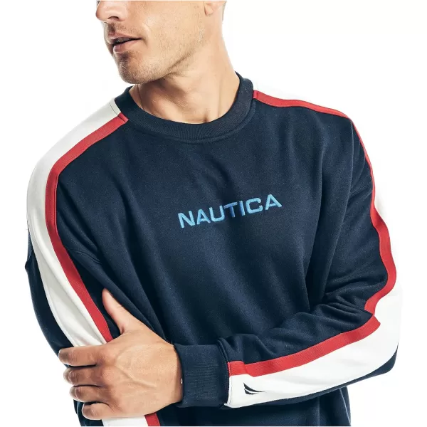 Nautica Mens Sustainably Crafted Colorblock SweatshirtNavy