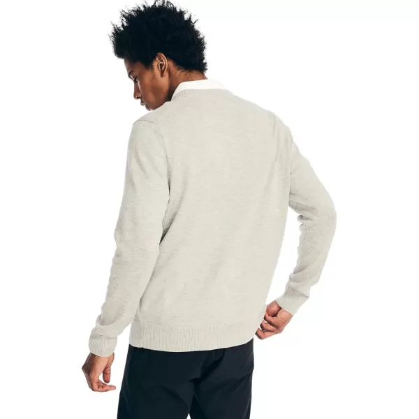 Nautica Mens Sustainably Crafted Crewneck SweatshirtNavtech Collection FallWinter 2024 Grey Heather