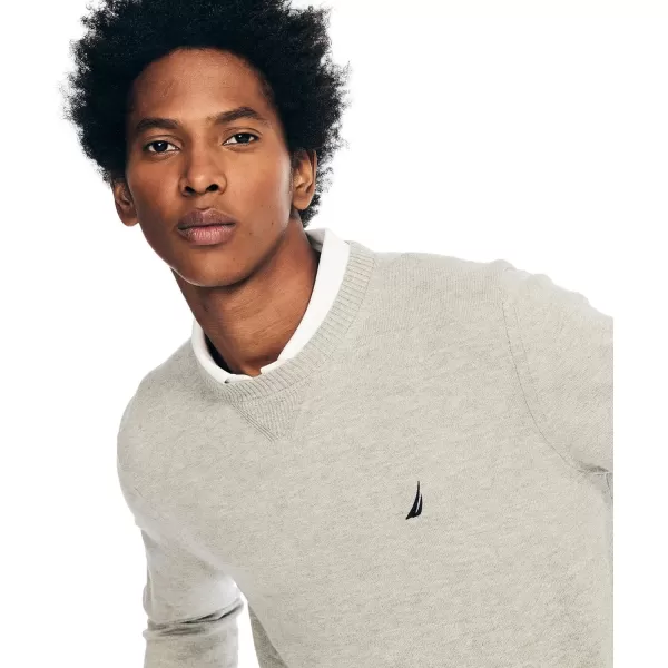 Nautica Mens Sustainably Crafted Crewneck SweatshirtNavtech Collection FallWinter 2024 Grey Heather