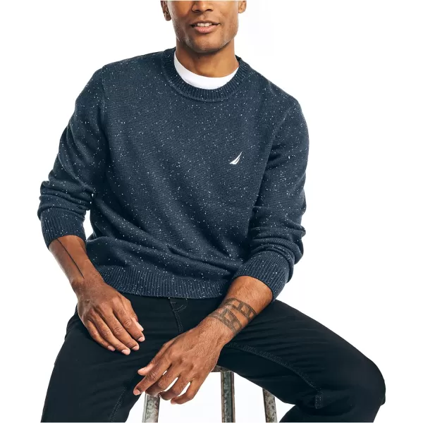 Nautica Mens Sustainably Crafted Donegal Crewneck SweaterNavy