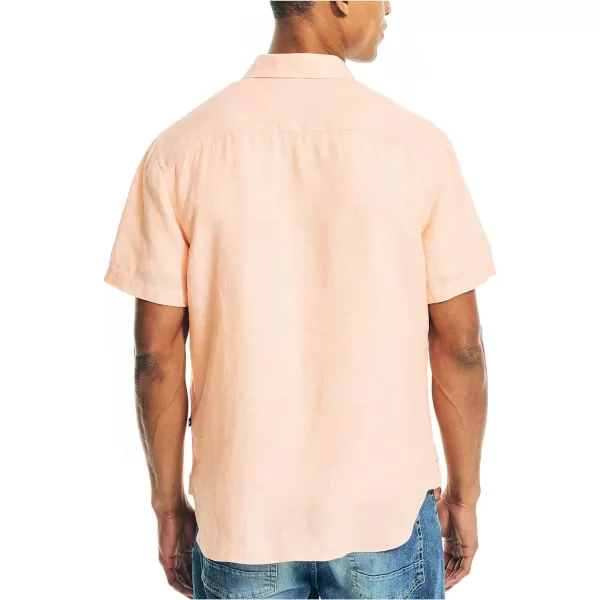Nautica Mens Sustainably Crafted Linen ShortSleeve ShirtCoral Reef
