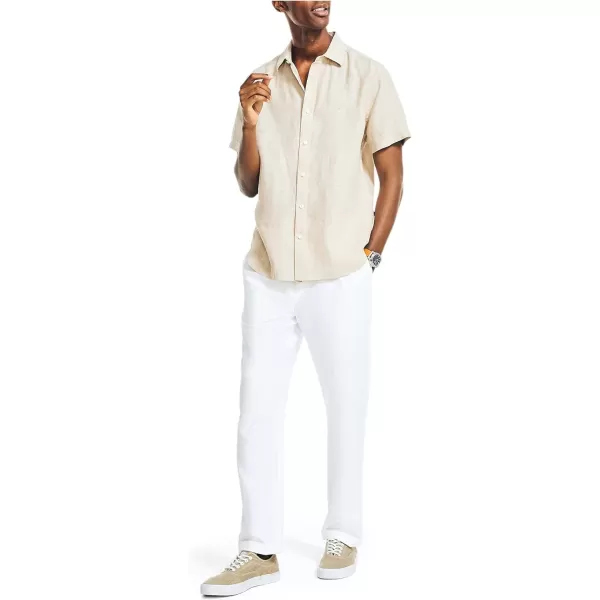 Nautica Mens Sustainably Crafted Linen ShortSleeve ShirtSandy Bar