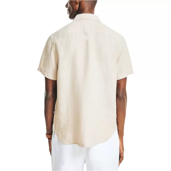 Nautica Mens Sustainably Crafted Linen ShortSleeve ShirtSandy Bar