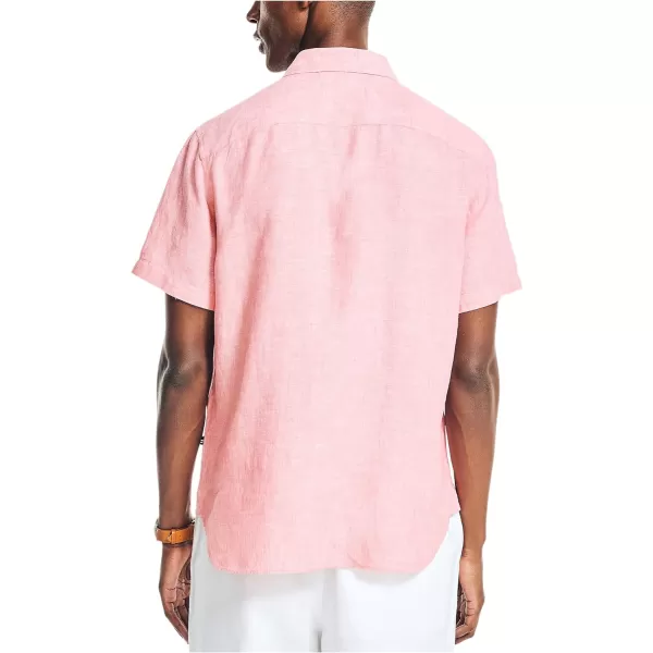 Nautica Mens Sustainably Crafted Linen ShortSleeve ShirtTeaberry