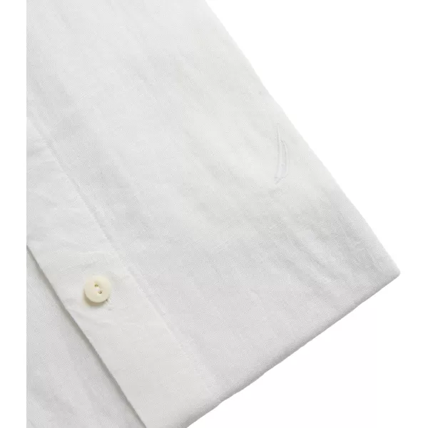 Nautica Mens Sustainably Crafted Linen ShortSleeve ShirtWhite