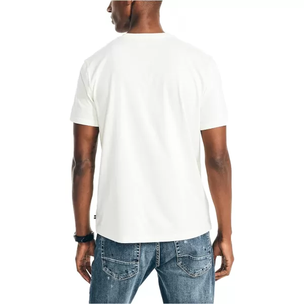 Nautica Mens Sustainably Crafted Logo Graphic TShirtSail Cream