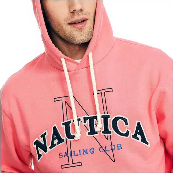 Nautica Mens Sustainably Crafted Logo HoodieTeaberry