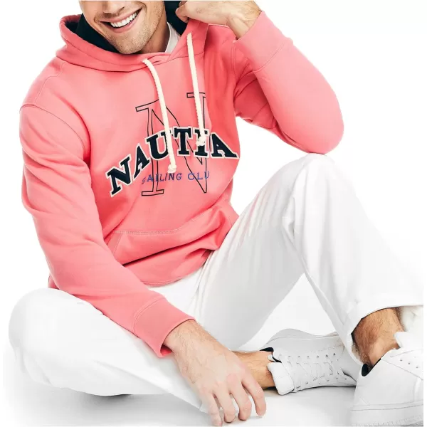 Nautica Mens Sustainably Crafted Logo HoodieTeaberry