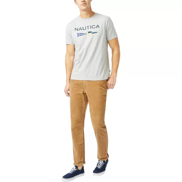Nautica Mens Sustainably Crafted Logo Signal Flag Graphic TShirtGrey Heather