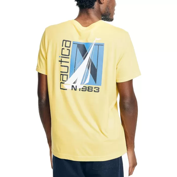 Nautica Mens Sustainably Crafted N83 Graphic TShirtGold Flag